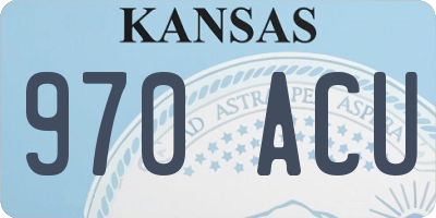 KS license plate 970ACU