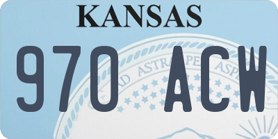 KS license plate 970ACW