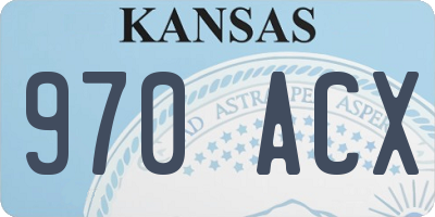 KS license plate 970ACX
