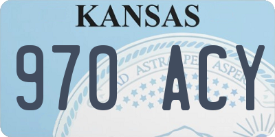 KS license plate 970ACY