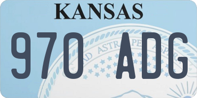 KS license plate 970ADG
