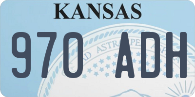 KS license plate 970ADH