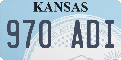 KS license plate 970ADI