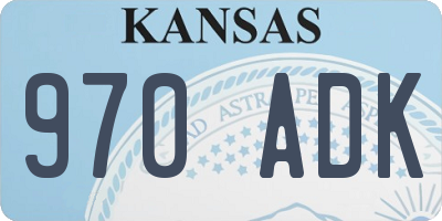 KS license plate 970ADK