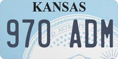 KS license plate 970ADM