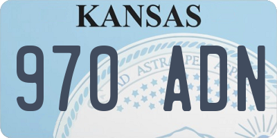 KS license plate 970ADN