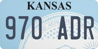 KS license plate 970ADR