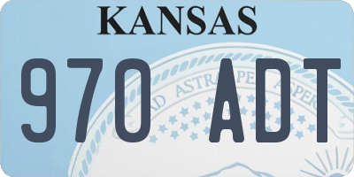 KS license plate 970ADT