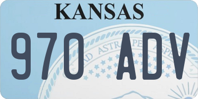KS license plate 970ADV