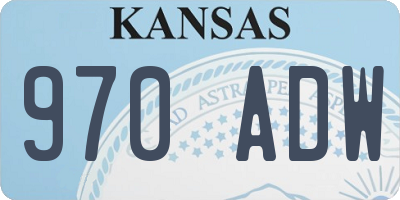 KS license plate 970ADW