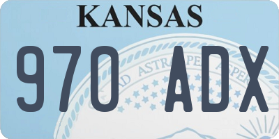 KS license plate 970ADX