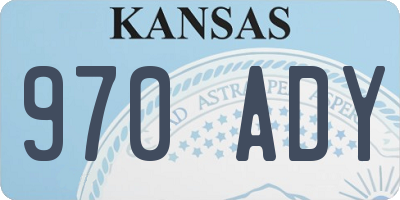 KS license plate 970ADY
