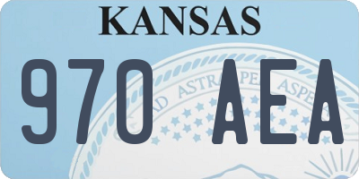 KS license plate 970AEA