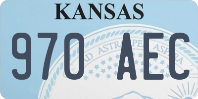 KS license plate 970AEC