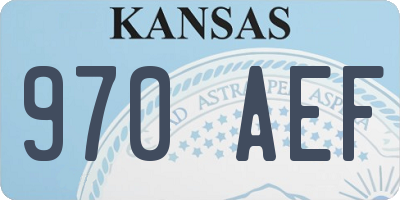 KS license plate 970AEF