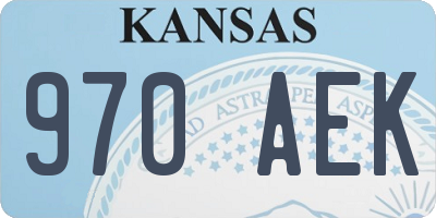 KS license plate 970AEK