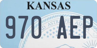 KS license plate 970AEP