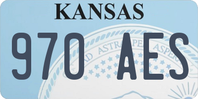 KS license plate 970AES