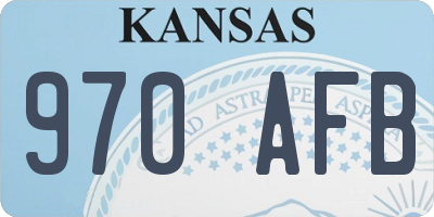 KS license plate 970AFB