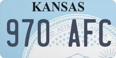 KS license plate 970AFC