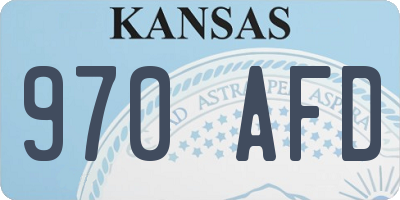 KS license plate 970AFD