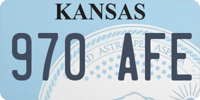 KS license plate 970AFE