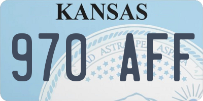 KS license plate 970AFF