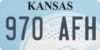 KS license plate 970AFH