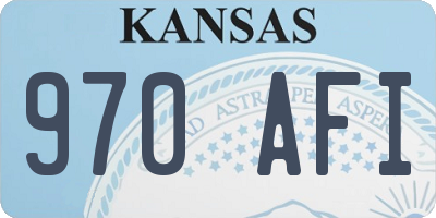 KS license plate 970AFI