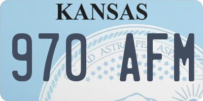 KS license plate 970AFM