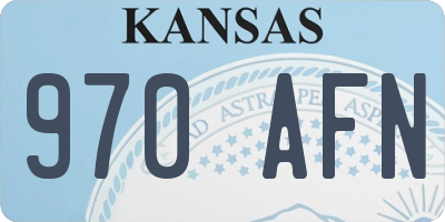 KS license plate 970AFN