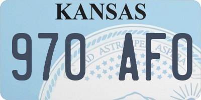 KS license plate 970AFO
