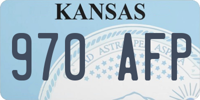 KS license plate 970AFP