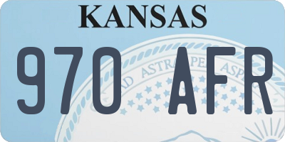 KS license plate 970AFR