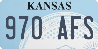 KS license plate 970AFS