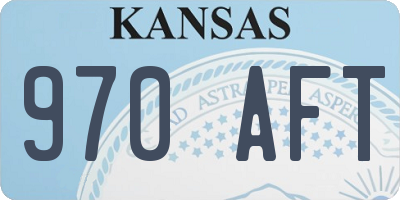 KS license plate 970AFT
