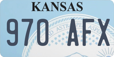 KS license plate 970AFX