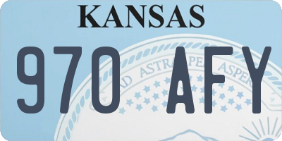 KS license plate 970AFY