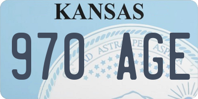 KS license plate 970AGE