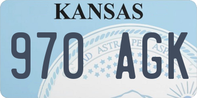KS license plate 970AGK