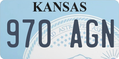 KS license plate 970AGN