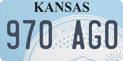KS license plate 970AGO