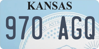 KS license plate 970AGQ