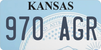 KS license plate 970AGR