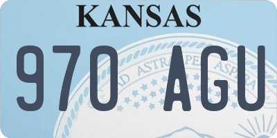 KS license plate 970AGU