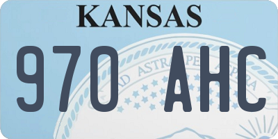 KS license plate 970AHC