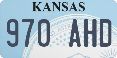 KS license plate 970AHD