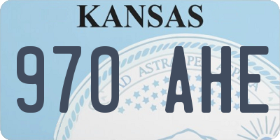 KS license plate 970AHE