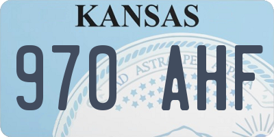 KS license plate 970AHF