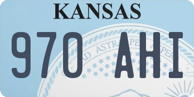 KS license plate 970AHI